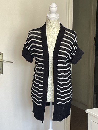 Gilet noir rayé blanc - gilet,