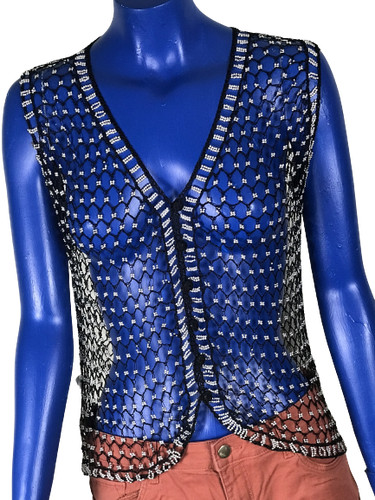 Gilet femme crocheté noir - gilet,