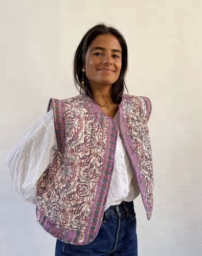 Gilet sans manche floral pour - gilet,