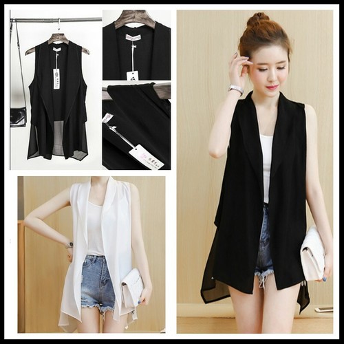 Gilet femme mousseline sans - gilet,