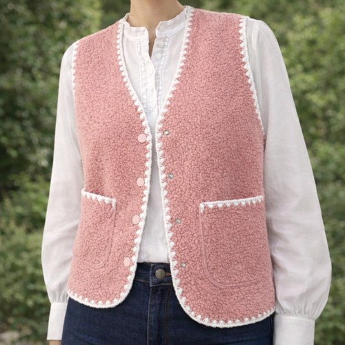 Gilet femme sans manches rose